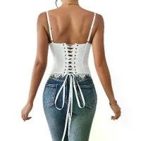 ราคา Eyelash lace trim sexy slim-fit white tank top, hot gir (1734643234612414425)
