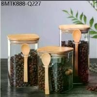 ราคา โหลใส่กาแฟสูญญากาศ พร้อมช้อน โหลเก็บกาแฟ เครื่องเทศ โหลแก้วฝาไม้ ✔️พร้อมส่ง (1734502713727354778)