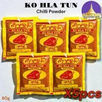ราคา KO HLA TUN พริกป่นสุก (80g) 5ซอง พริกป่น พริกป่นพม่า เครื่องเทศ (1733575283148752811)