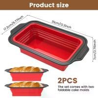 ราคา 2 ชิ้นซิลิโคน Loaf ดีบุกโลหะเสริมกรอบ Nonstick Loaf Pan พับขนมปัง Baking Pan สำหรับขนมปังโฮมเมดเครื่องล้างจานปลอดภัย NW9ox (1734465628786885818)