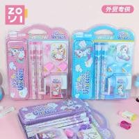 ราคา ชุดเครื่องเขียนการ์ตูนยูนิคอร์นข้ามพรมแดน พร้อมกล่องใส่ปากกา กบเหลาดินสอ และชุดดินสอ สำหรับเด็กและนักเรียนประถม (1734365428534117415)