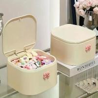 ราคา Hair Accessories Organizer for Girls, Hair Tie Organizer for Headband, Bows, Swab Organization, Storage Box Bathroom Containers Hair Clip Holder Storage with Lids, Storage Bins for Home Organization (