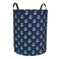 ราคา Custom Navy Blue Nautical Anchor Laundry Basket Foldable Large Clothes Storage Bin Baby Hamper -ZYL (1734588305677256257)