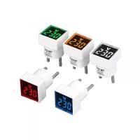 ราคา โวลต์มิเตอร์ LED สี่เหลี่ยม, แบบพกพา, ดิจิตอล, การวัดแรงดันไฟฟ้า 220V / 230V, จอภาพ, ปลั๊ก AC EU, โวลต์มิเตอร์ (1732941621743224725)
