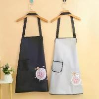 ราคา New kitchen household waterproof apron, oil-proof cooking apron, stain-resistant, dirt-resistant, solid color household apron (1734456178347378287)