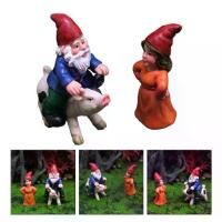 ราคา ตุ๊กตาคนแคระขี่หมูเรซิ่น, การออกแบบคำพังเพย, ประติมากรรม, ตกแต่งสวนและลาน (1733840132355950544)