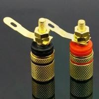 ราคา [COD] 2pcs Gold Plated Amplifier Speaker Terminal Binding Post Banana Plug Socket Connector Suitable for 4mm banana plugs (1733458552053204430)