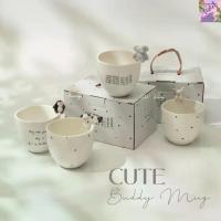 ราคา 【คนไทยแนะนำ!】 ★Violet Flamingo_Cute Buddy Mug แก้วเซรามิคมีตุ๊กตาสัตว์สุดคิ้วท์เกาะที่ขอบแก้ว แก้วน้ำสีขาว แก้วน้ำชา แก้วกาแฟพร้อมกล่อง❈ (1734280018137285707)