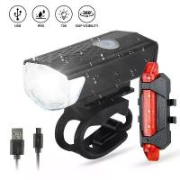 ราคา ชุดไฟจักรยาน ไฟหน้าหลังชาร์จ USB LED สำหรับจักรยานเสือภูเขาและจักรยานถนน ไฟฉายคาดศีรษะ ไฟท้าย อุปกรณ์เสริมสำหรับการปั่นจักรยาน (1733462761165522401)