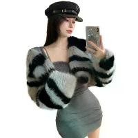 ราคา 2023 New Small Perfume Style Zebra Pattern Faux Fox Fur Coat for Women Elegant faux fur coats for society Fashionable loose and slim fox fur coat Clothing,women,skirt,tshirt,girl (1733645967442347217)
