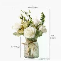ราคา Artificial rose flower set with vase, bouquet for living room home decoration, artificial roses (1734654529276052697)
