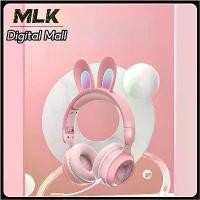 ราคา MLK Wireless Sports Bluetooth Headphones Over-Ear Cat Ear and Bunny Ear Wireless Headphones (1734076593047438586)