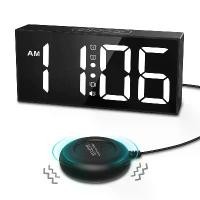 ราคา ORIA นาฬิกาปลุกสั่น 7.5 ''จอแสดงผลขนาดใหญ่นาฬิกา LED Loud นาฬิกาปลุกเตียง Shaker สําหรับ Heavy Sleepers Hearing Impaired (1734334967016949181)