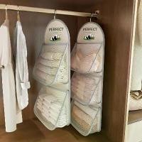 ราคา ที่แขวนออร์แกไนเซอร์แพนด้าขนาดใหญ่สำหรับตู้เสื้อผ้า กระเป๋าเก็บของแบบกว้าง 6 ช่อง สำหรับถุงเท้า ชุดชั้นใน และบรา ชั้นวางแขวนประหยัดพื้นที่สำหรับห้องพัก หอพัก การเดินทาง ซักรีด และการจัดระเบียบในบ้าน (