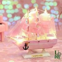 ราคา UoneHome พร้อมส่ง ♥ H088 ของแต่งบ้าน โมเดลเรือใบมีไฟ วัสดุไม้ สีชมพู หลายขนาดให้เลือก สำหรับตกแต่งบ้าน ของขวัญโอกาสต่างๆ (1734582845019096641)
