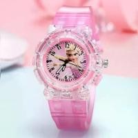 ราคา Frozen Princess Style Watch Children's Watch Wholesale Fashion Creative Colorful LED Flashing Transparent Luminous Watch (1733207009427097490)
