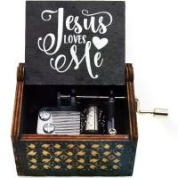 ราคา กล่องดนตรีไม้ Ukulele กล่องดนตรี “Jesus Loves Me” ลายภาพวาดสีดำ ของขวัญสำหรับคริสเตียน ผู้หญิง เด็ก ๆ ชุด 1 ชิ้น (04) (1734226757353637877)