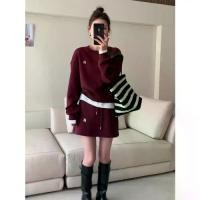ราคา ชุดเดรสสำหรับผู้หญิง พลัสไซส์ (300 จิน) เหมาะสำหรับฤดูใบไม้ผลิและฤดูใบไม้ร่วง สไตล์ชุดเดท สีไวน์แดง ชุดเสื้อสเวตเตอร์แฟชั่น ครอป กางเกง เจเจ (1733514660224665041)