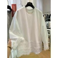 ราคา ขนาดใหญ่ 300 จิน เสื้อเชิ้ตแขนยาวลูกไม้ฉลุลายสำหรับผู้หญิง เสื้อชั้นในสำหรับคนอ้วน (1733630141274949435)