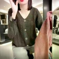 ราคา 300 จิน เสื้อคลุมหรูหราสำหรับคนอ้วน ปกปิดหน้าท้อง เสื้อสเวตเตอร์ถักสำหรับผู้หญิง (1733611727442970167)