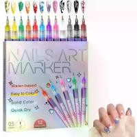 ราคา 12 Colors Nail Art Marker Pens Set, Nail Markers for Nail Art, Suitable for Nail Art, Nail Painting, And Artistic Decorations; Suitable for Everyone. (12 Colors) (1734640682177562587)
