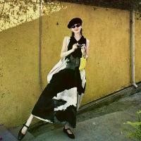 ราคา Ink painting style sleeveless dress for women, 2026 new model, simple printed loose tank dress (1734666734873380777)