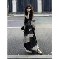 ราคา Ink painting style sleeveless dress for women, 2026 new model, simple printed loose tank dress (1734666900545701801)