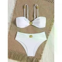 ราคา Solid Color High Waist Bikini 2025 New Two-Piece Swimsuit for Women with Ruffled Edges Bikini Cross-Border Export Swimwear (1734191639365453691)