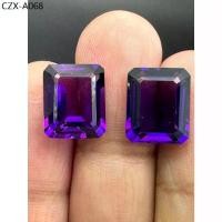 ราคา อะเมทรีน สีม่วง 10x12 mm พลอย100% LAB MADE Amethyst สะอาดตา รูป Baguette (1734638931609225123)