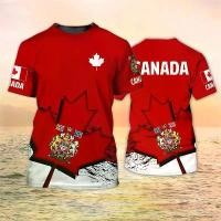ราคา Canada T เสื้อ Canadian Flag Emblem Maple Leaf 3D พิมพ์เสื้อยืด Streetwear แฟชั่นขนาดใหญ่ชายหญิง Tees ผู้ชายเสื้อผ้า Tops (1734689410582807805)