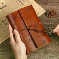 ราคา A6 Maple Leaf Journal Book Vintage Cowhide Carrying Travel Notebook Seal Loose-Leaf Notebook (1733869729744520936)