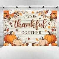 ราคา 1pc Thanksgiving Gratitude Backdrop - "Let's Be Thankful Together" with Pumpkins, Flowers & Maple Leaves | 229.87x179.83cm Polyester | Perfect for Holiday Parties, Home Decor (1733991626446046767)