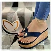 ราคา Women's Platform Thong Sandals Wide Size Fashion Slippers Breathable PU Summer Slides Casual Outdoor Shoes (1734250193636066461)