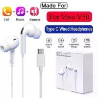 ราคา หูฟังแบบมีสาย Type‑C สำหรับ Vivo V50 และ Vivo V50 5G หูฟังอินเอียร์ อุปกรณ์เสริมสำหรับหูฟัง (1734196427158750389)