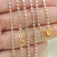 ราคา ✻ค48 สร้อยคอ Ball moon 2.5mm. เงินแท้ 92.5% Italy ชุบ 2กษัตริย์ (ทอง18k/ทองคำขาว) เงินเยอะ♩ (1734472600252089584)