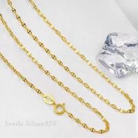 ราคา สร้อยคอเงินแท้ 92.5% Italy ชุบทอง 18k ลายGG ขนาด 1.9mm (1734310958603535536)