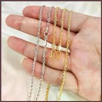 ราคา สร้อยคอเงินแท้ 92.5% Italy ลายโซ่บริ้งค์ 2.2มิล ชุบทอง18k, ชุบทองคำขาว (1734469997615940793)