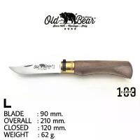 ราคา มีดพับ Old Bear ขนาด L ใบ 90mm. มีดพับแบบโบราณด้ามไม้วอลนัด ใบมีด STAINLESS 420 สลักทองเหลือง ตัวล๊อคปิดเปิด ผลิต ITALY สวัสดิการสด (1734423760354117392)