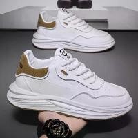 ราคา 2025 Fashion Sneakers Color Round Shoelaces Muffin Lightweight Thick Sole Height Increasing Casual Genuine Leather Shoes (1733692656818882465)