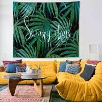 ราคา ผ้าแขวนผนังลายใบตองสำหรับตกแต่งบ้าน ผ้าตกแต่งผนังหอพัก ห้องนอน หัวเตียง (1734497761363461511)