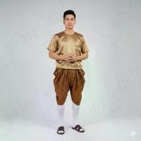 ราคา ชุดไทย ชุดไทยลำลอง ชุดพื้นเมืองชาย โจงกระเบนผ้าลายไทย+เสื้อคอกลม (1734137911403251037)