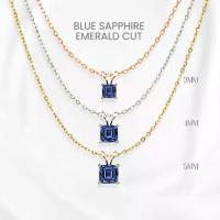 ราคา สร้อยคอไพลินแท้ (Blue Sapphire) เหลี่ยมซิกเนเจอร์ เงินแท้ 925 ชุบทองคำขาว/ทอง /โรสโกลด์ จี้พลอย GEORGE Jewelry (1734500043054613755)
