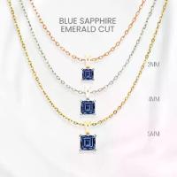 ราคา สร้อยคอไพลินแท้ (Blue Sapphire) เหลี่ยมพรีเมียม เงินแท้ 925 ชุบทองคำขาว/ทอง /โรสโกลด์ จี้พลอย GEORGE Jewelry (1734499959427728635)