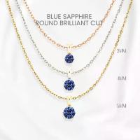ราคา สร้อยคอไพลินแท้ (Blue Sapphire) กลมห้าเตยพรีเมียม เงินแท้ 925 ชุบทองคำขาว/ทอง /โรสโกลด์ จี้พลอย GEORGE Jewelry (1734500028934554875)