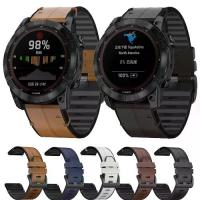 ราคา For Garmin Fenix 7 7x 6 6x Pro Sapphire GPS 5 5x Plus leather strap, quick release, silicone watch strap, watch strap, bracelet (1734736908686689464)