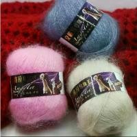 ราคา Angora mohair 42g skein, medium-thin long-pile yarn for crochet, hand-knitting, and machine-knitting for coats and shawls, free shipping (1734602681585927371)