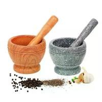 ราคา Mortar and Pestle Set Garlic Ginger Pugging Grinding Mill Coffee Peanut Mortar Pestle (1733327144375191337)