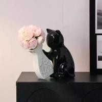 ราคา [COD] Ceramic Vase Hydroponic Art Ornament Fresh Flowers Creative Living Room Cat Decoration Entrance Flower Arrangement Dried Flowers Dining Table Cute (1733618500977854078)