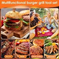 ราคา Smash Burger Kit พร้อมฝาปิด Griddle Spatula 5.5 นิ้วสแตนเลสที่กดเบอร์เกอร์ 8.9 นิ้วฝาครอบ Basting 13.38 x 5.5 นิ้วไม้พายย่างไม่ติดสำหรับการทำอาหาร Griddle ด้านบนแบน oD1Gt (1734861412413375674)