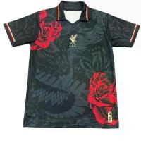 ราคา Liverpool football shirt, black, red floral pattern, full print by rsport indonesia Liverpool shirt, black, red floral pattern, retro fantasy style, collarless. (1734791874177107415)